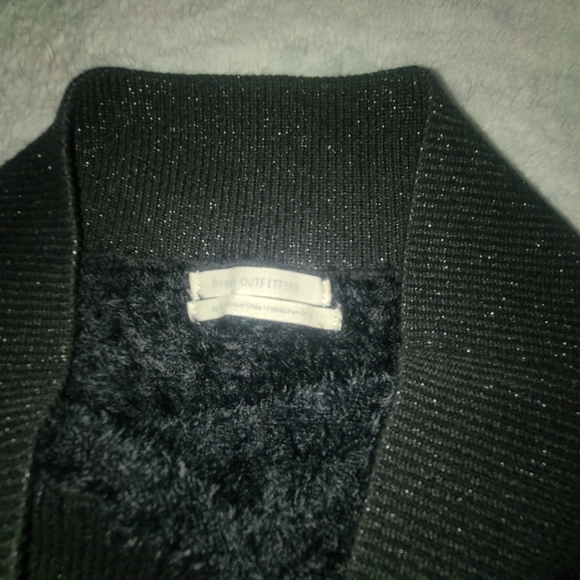 Urban Outfitters Fuzzy Crop Top & Matching Mini Skirt Womens Medium Black - Picture 4 of 9